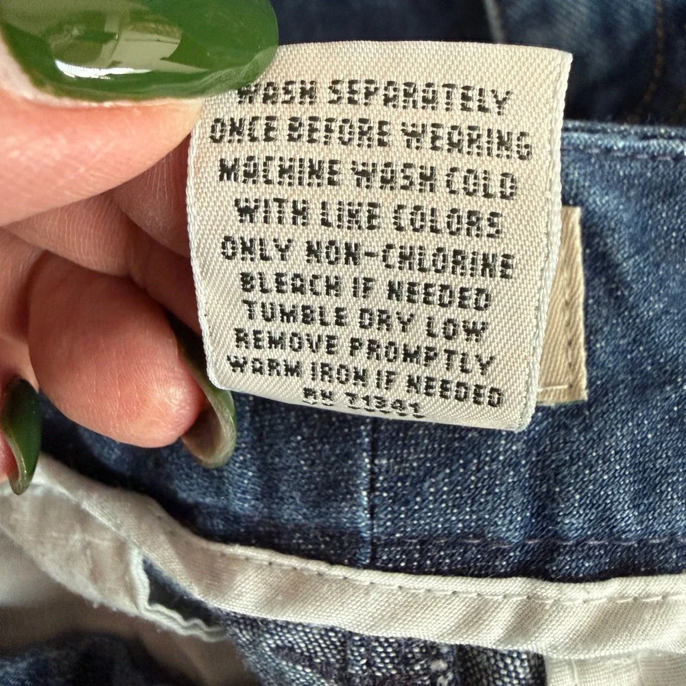 LL Bean Womens 4 Pet Dark Wash Denim A Line Skirt Paneled‎ Stretch 0GMF6